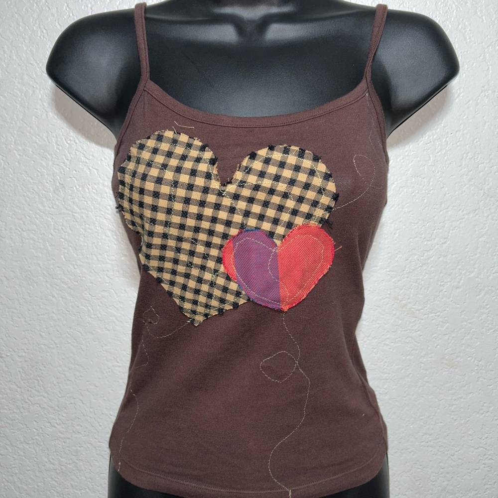 Brown Heart Patch Women's Top